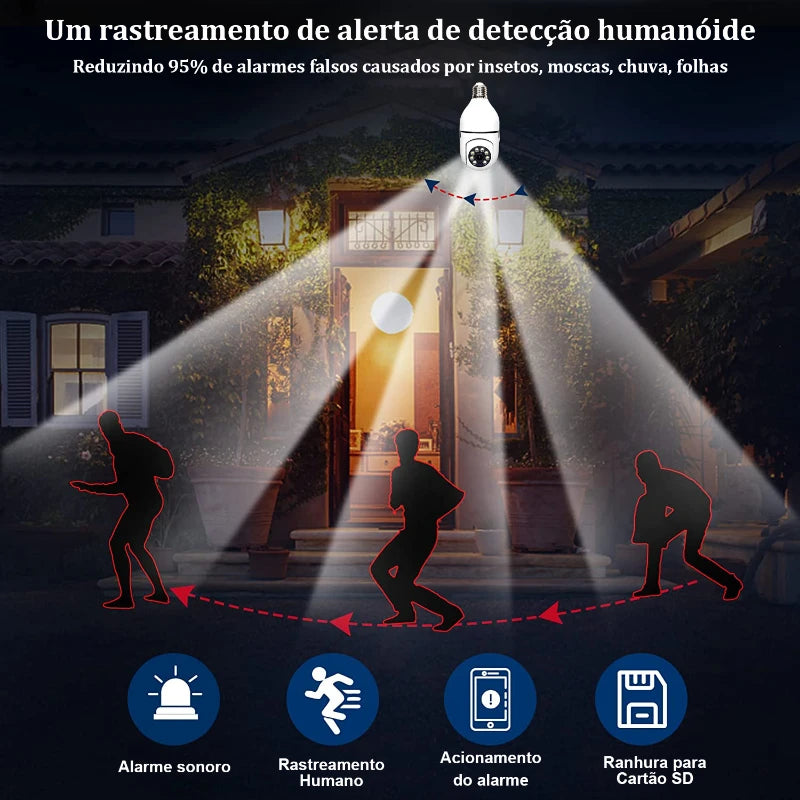 Câmera Wi-fi Inteligente 360° Com Visão Noturna HD
