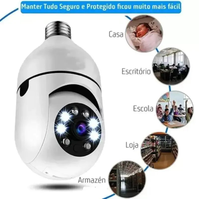 Câmera Wi-fi Inteligente 360° Com Visão Noturna HD