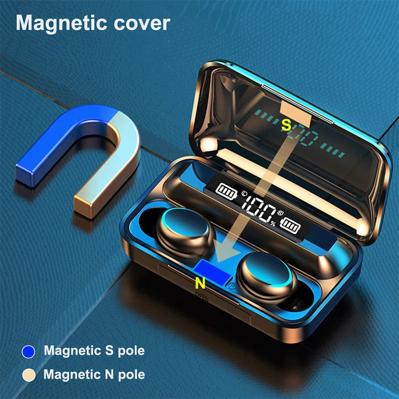 Fone de ouvido sem fio f9-5 Display Led powerful Bank Audio