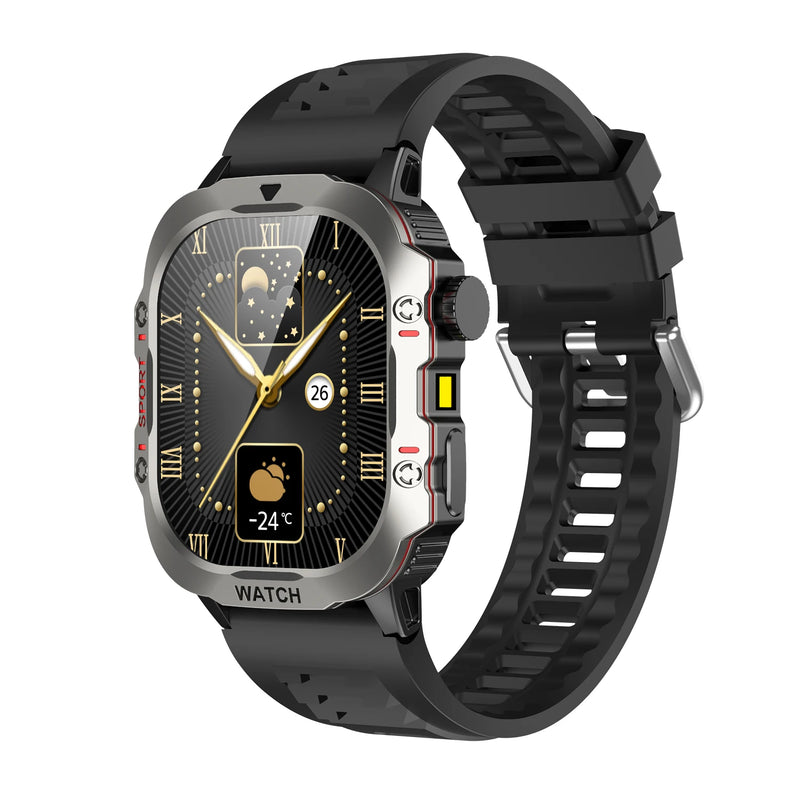 Smartwatch Masculino Outdoor 2.01" com Lanterna, Chamada BT e Monitor de Saúde