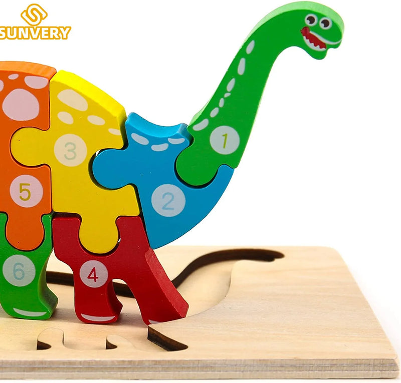 Quebra-Cabeça 3D de Madeira Montessori para Crianças