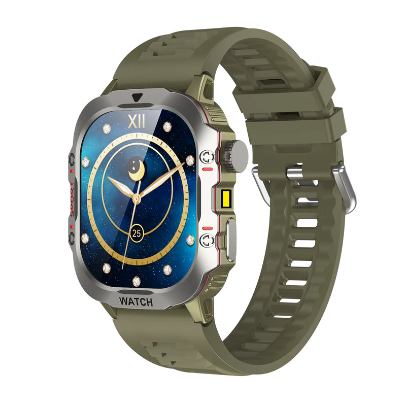 Smartwatch Masculino Outdoor 2.01" com Lanterna, Chamada BT e Monitor de Saúde